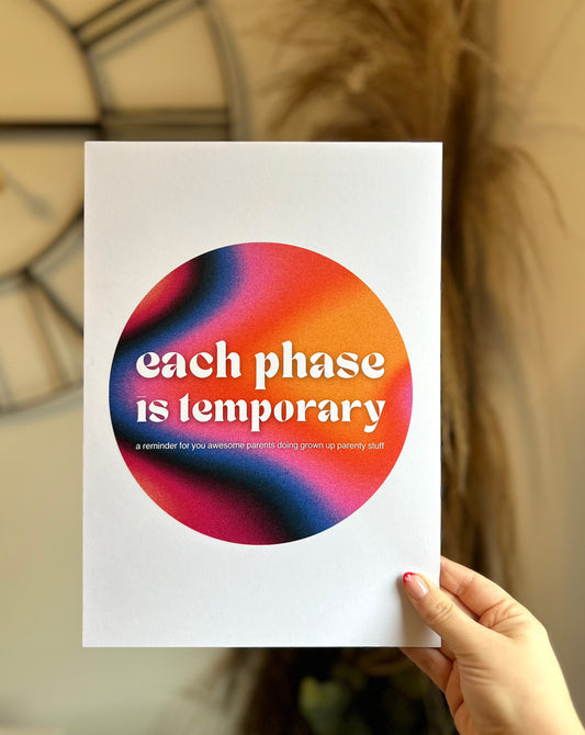 Each phase is temporary A4 Print